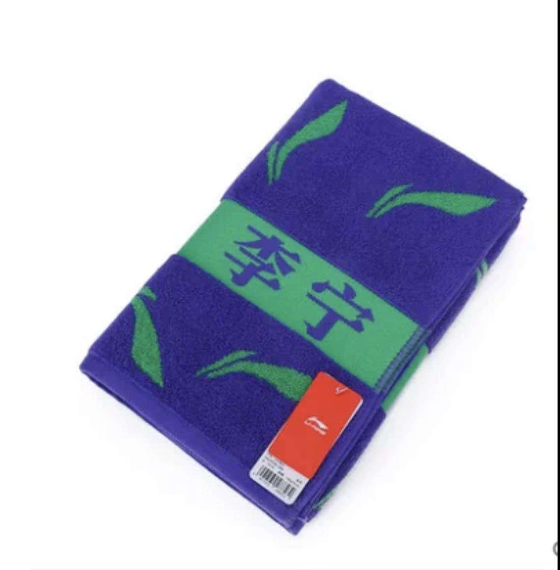 Li-Ning 100% Cotton Towel - Blue / Green color