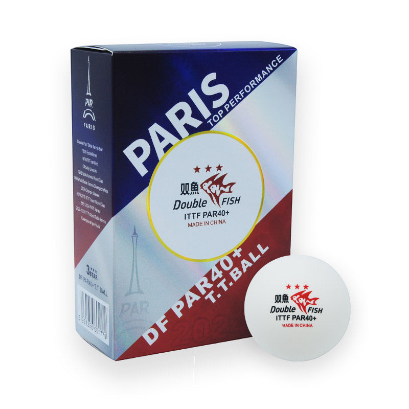 Balles de Tennis de Table Double Fish Para 40+ Paris 2024 (3 étoiles)