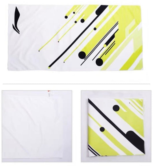 Li-Ning Thin Towel - White / Green / Black color