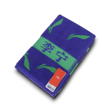 Serviette Li-Ning 100% Coton - Couleur Bleu / Blanc