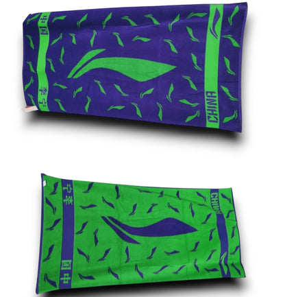 Serviette Li-Ning 100% Coton - Couleur Bleu / Blanc