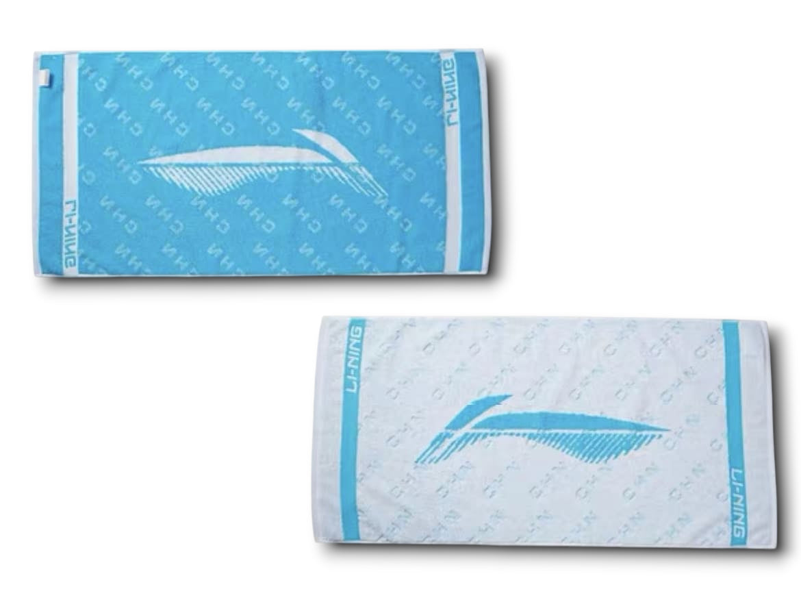 Serviette Li-Ning 100% Coton - Couleur Bleu / Blanc