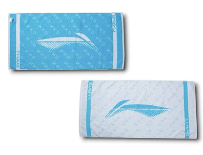 Serviette Li-Ning 100% Coton - Couleur Bleu / Blanc