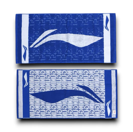Li-Ning 100% Cotton Towel - Blue / White color