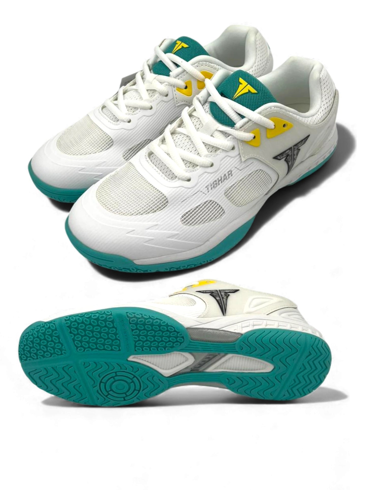 Ping Pong Shoes – Tibhar - Fly Wing 2.0 white/Turquoise Blue  Lightweight