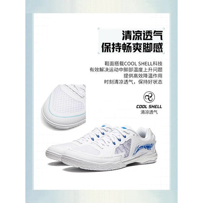 Ping Pong Shoes - Li Ning - New Kirin 3.0 (White / Blue)