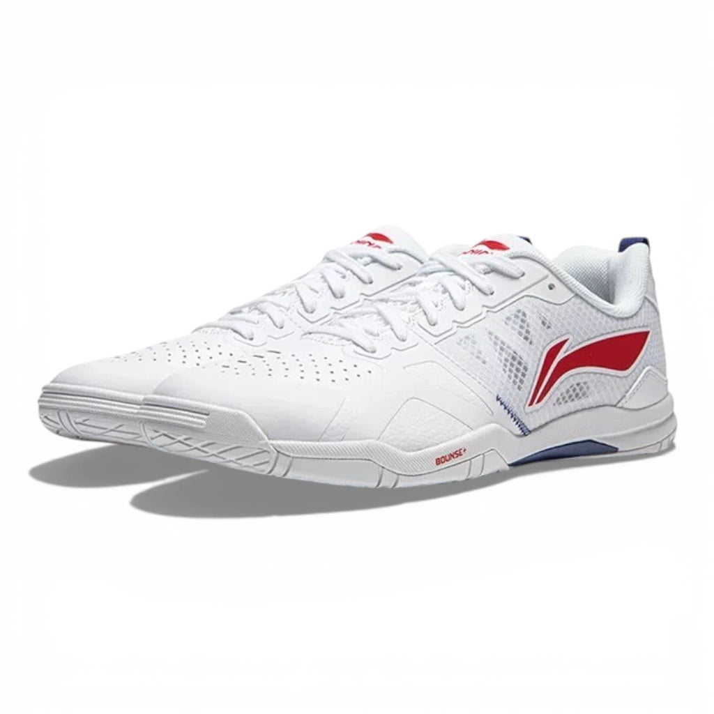 Chaussures de ping-pong - Li-Ning Hawkeye 2.0 PRO (blanc/rouge) Semelle blanche